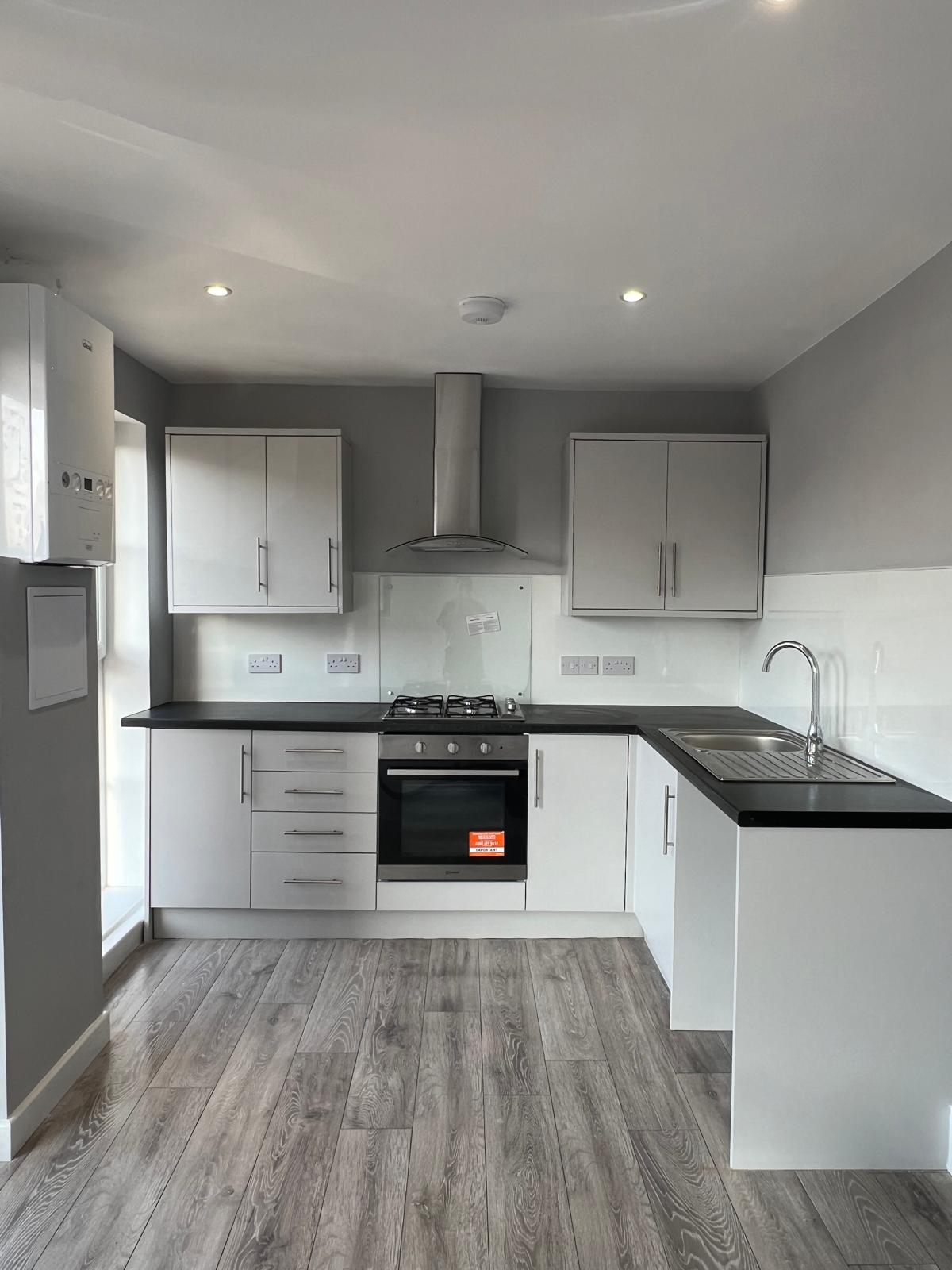 Completed apartment kitchen at Kettering